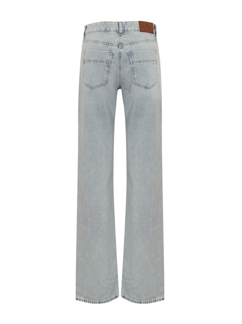 Jeans a palazzo in denim chiaro con dettaglio logo Elisabetta Franchi | PJ94I51E2192